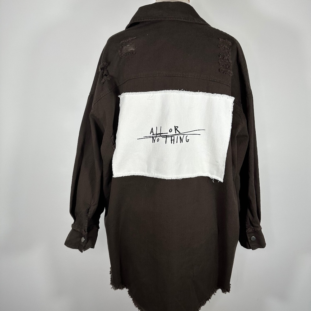 All Or Nothing Black Button-Down Shirt Jacket